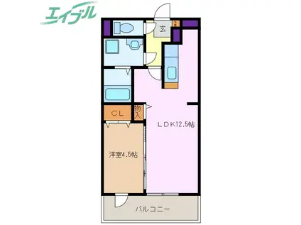 メゾンモンマルトルⅠ(1LDK/1階)の間取り写真