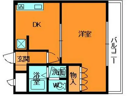 グレイス・ヒルズⅢ(1DK/1階)の間取り写真