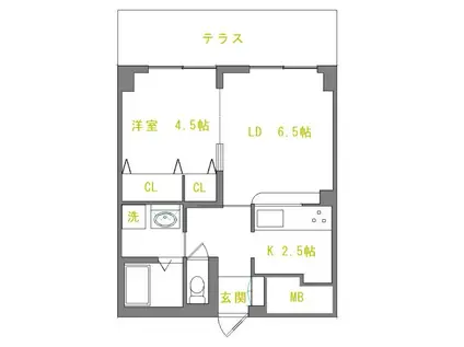 キャッスルII(1LDK/1階)の間取り写真