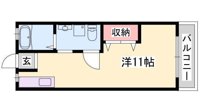 SEADREAM姫路野里駅(1K/2階)の間取り写真