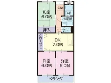 LIMPIA大山(3DK/3階)の間取り写真