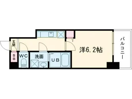 SーRESIDENCE小阪AZURE(1K/9階)の間取り写真