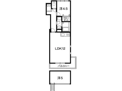 KENS HOUSE(1LDK/2階)の間取り写真