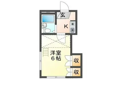 フラッツ ハナII(1K/2階)の間取り写真