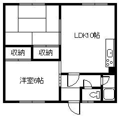 エイワハイツ(2LDK/2階)の間取り写真