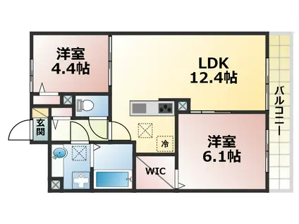 フェーブ六甲(2LDK/2階)の間取り写真