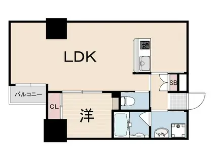 ZONNA神戸磯上通(1LDK/10階)の間取り写真