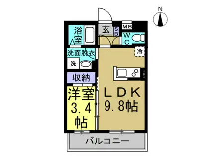 2月完成ECO NEST AOYAMA(1LDK/2階)の間取り写真