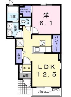 CON ESPERANZA (1LDK/1階)の間取り写真