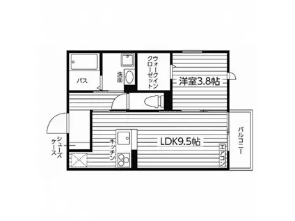 ギーゼラ(1LDK/1階)の間取り写真