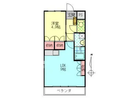 サングリーンズ(1LDK/2階)の間取り写真