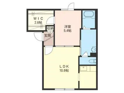 パールウエストA(1LDK/1階)の間取り写真