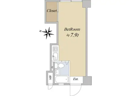 六本木ビレッジ(ワンルーム/4階)の間取り写真