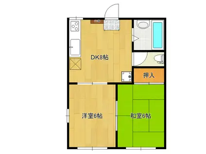 NOVA AKATSUKA II(2DK/2階)の間取り写真