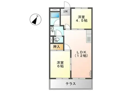 ハイム21(2LDK/1階)の間取り写真