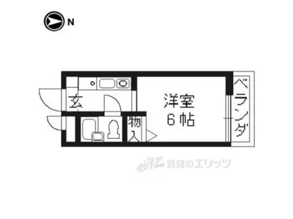 ラピス京都神宮道(1K/2階)の間取り写真