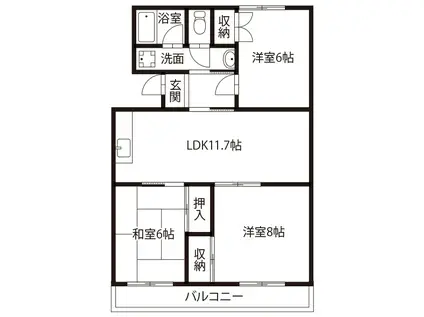 キャロン・エスポワール(3LDK/1階)の間取り写真
