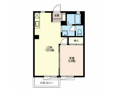 サニーヒルズ清水(1LDK/2階)の間取り写真