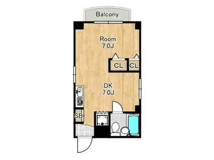 ネイティブ京橋(1DK/3階)の間取り写真