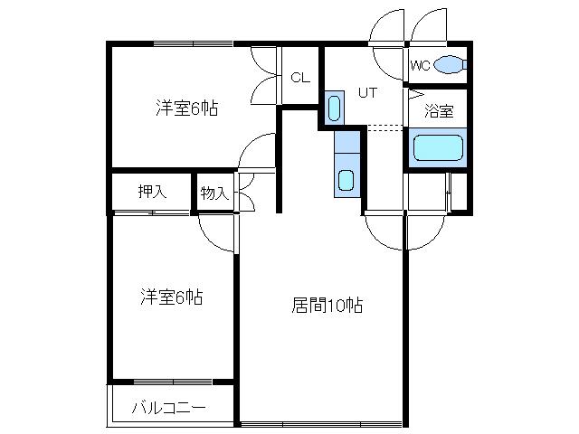 サンハイツMAX八(2LDK/2階)の間取り写真