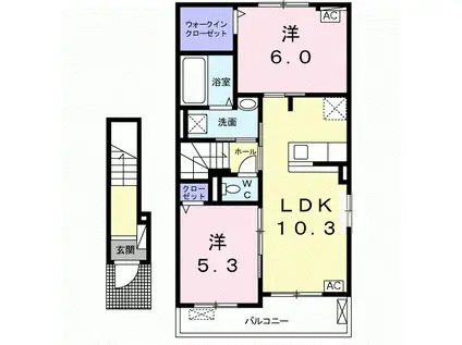 アート ハラン I(2LDK/2階)の間取り写真