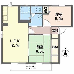 メゾン プランドールB(2LDK/1階)の間取り写真