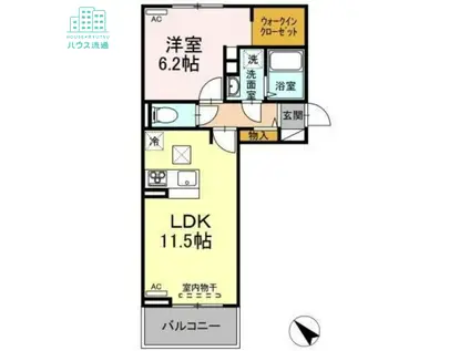 ビエント(1LDK/1階)の間取り写真