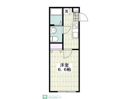 富岡西3丁目アパート(1K/1階)の間取り写真