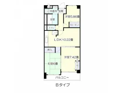 エルコート・二の森(3LDK/1階)の間取り写真