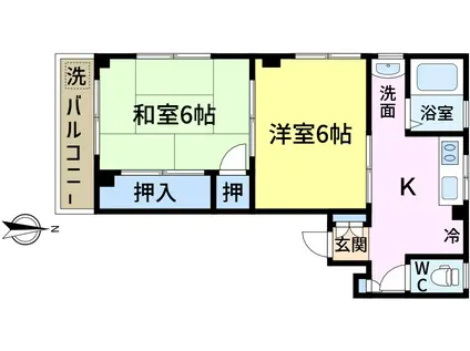 しゅんせいハイツ3(2K/1階)の間取り写真