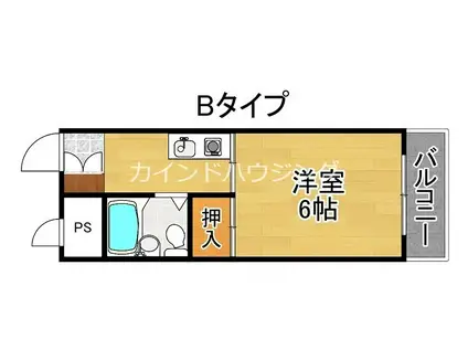 オーシャン住之江(1K/3階)の間取り写真