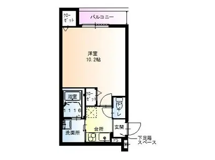 フジパレス今川V番館(1K/2階)の間取り写真