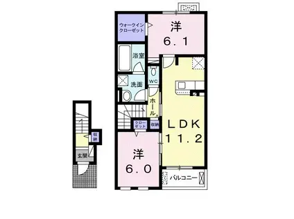 ベストライフ野面I(2LDK/2階)の間取り写真