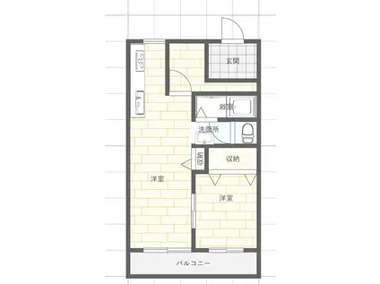 パナビレッジハーデンB(1LDK/2階)の間取り写真