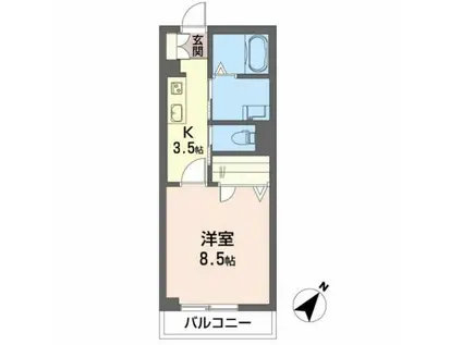 フレージア(1K/2階)の間取り写真