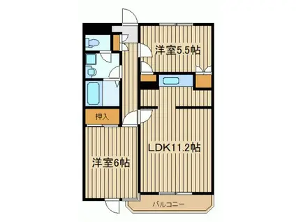 リバーパーク21(2LDK/1階)の間取り写真