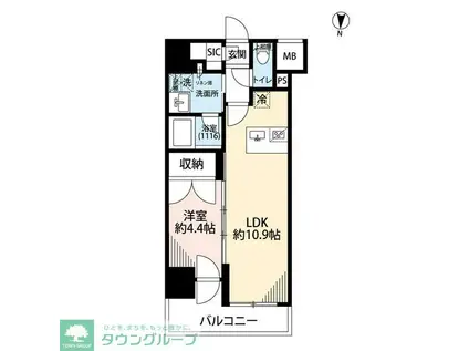 プレール・ドゥーク亀戸VI(1LDK/11階)の間取り写真