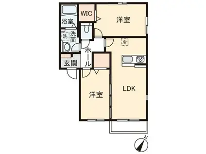 シティハイム フジII(2LDK/1階)の間取り写真