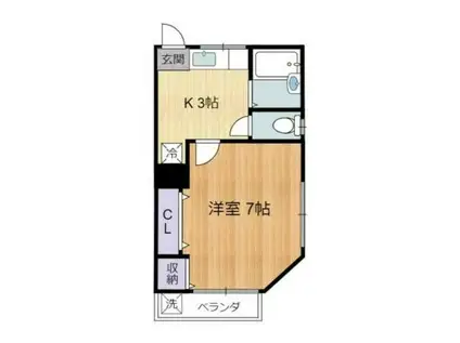 ドエル江古田(1K/1階)の間取り写真