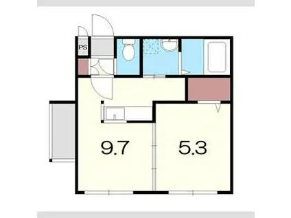 ルミエ琴似(1LDK/3階)の間取り写真