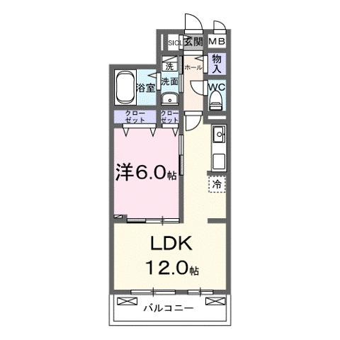 ノルド フィウーメ(1LDK/3階)の間取り写真