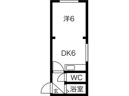 シティハイツ南6条(1DK/3階)の間取り写真