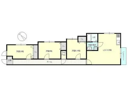 グランヒルズ相模大野(3LDK/3階)の間取り写真
