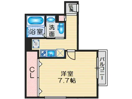 I-SPARK豊中南(1K/1階)の間取り写真