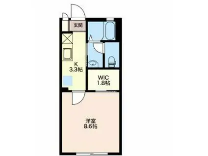 シティクレストII(1K/2階)の間取り写真