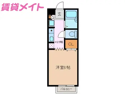 エポックエゲ6(1K/1階)の間取り写真