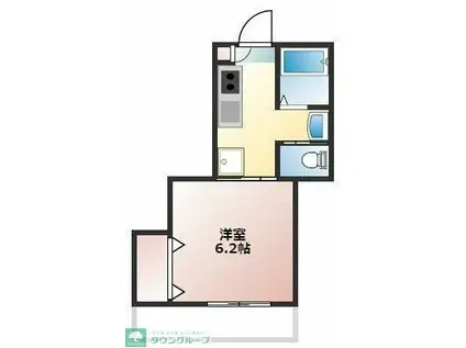 サンルージュ横浜(1K/1階)の間取り写真