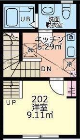 メゾンセレーヌ(1K/2階)の間取り写真