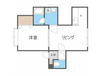 アリス・クレッセント(1LDK/2階)の間取り写真