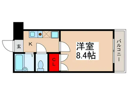 クレオ舞浜B(1K/2階)の間取り写真